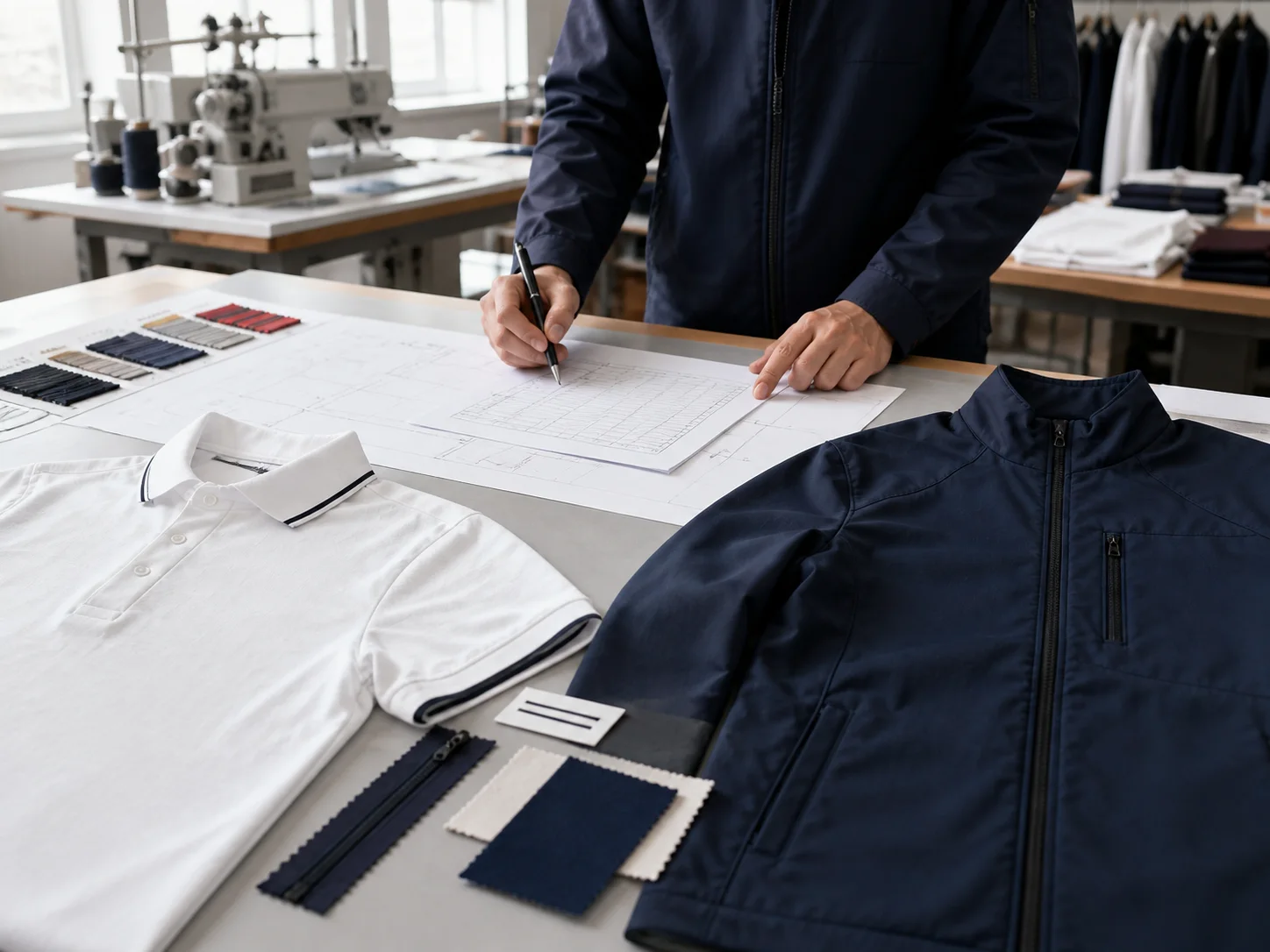 Apparel sampling, material review and production-planning visual